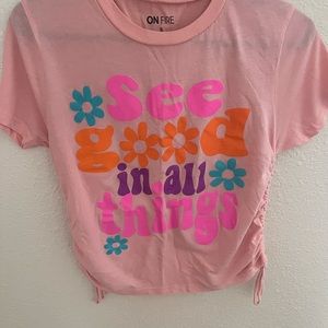 See Good In All Things Pink Juniors Shirt